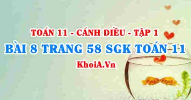 Bài 8 trang 58 SGK Toán 11 tập 1 Cánh Diều